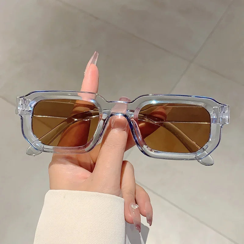 Vintage Rectangle Sunglasses For Women UV400 Polycarbonate Frame