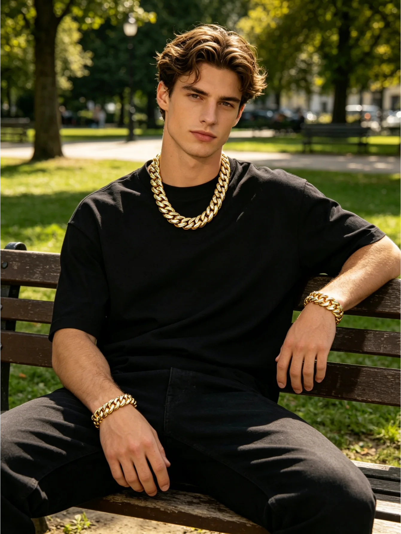 Stainless Steel Miami Link Chain Necklace for Men Jewelry
