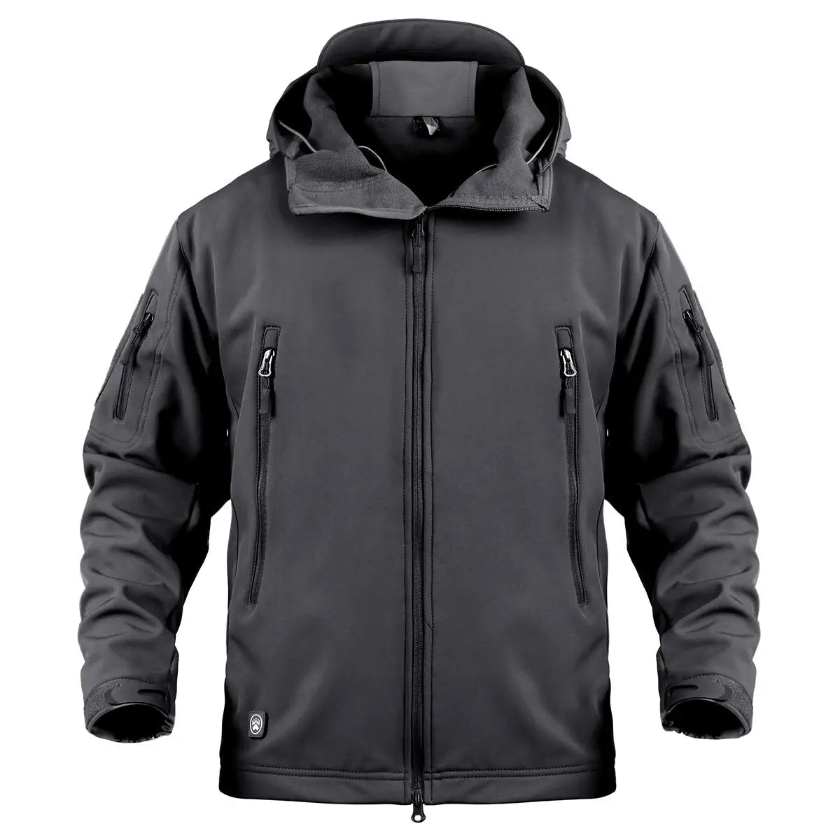 Men's Military Tactical Softshell Jacket With Fleece Hooded Coat