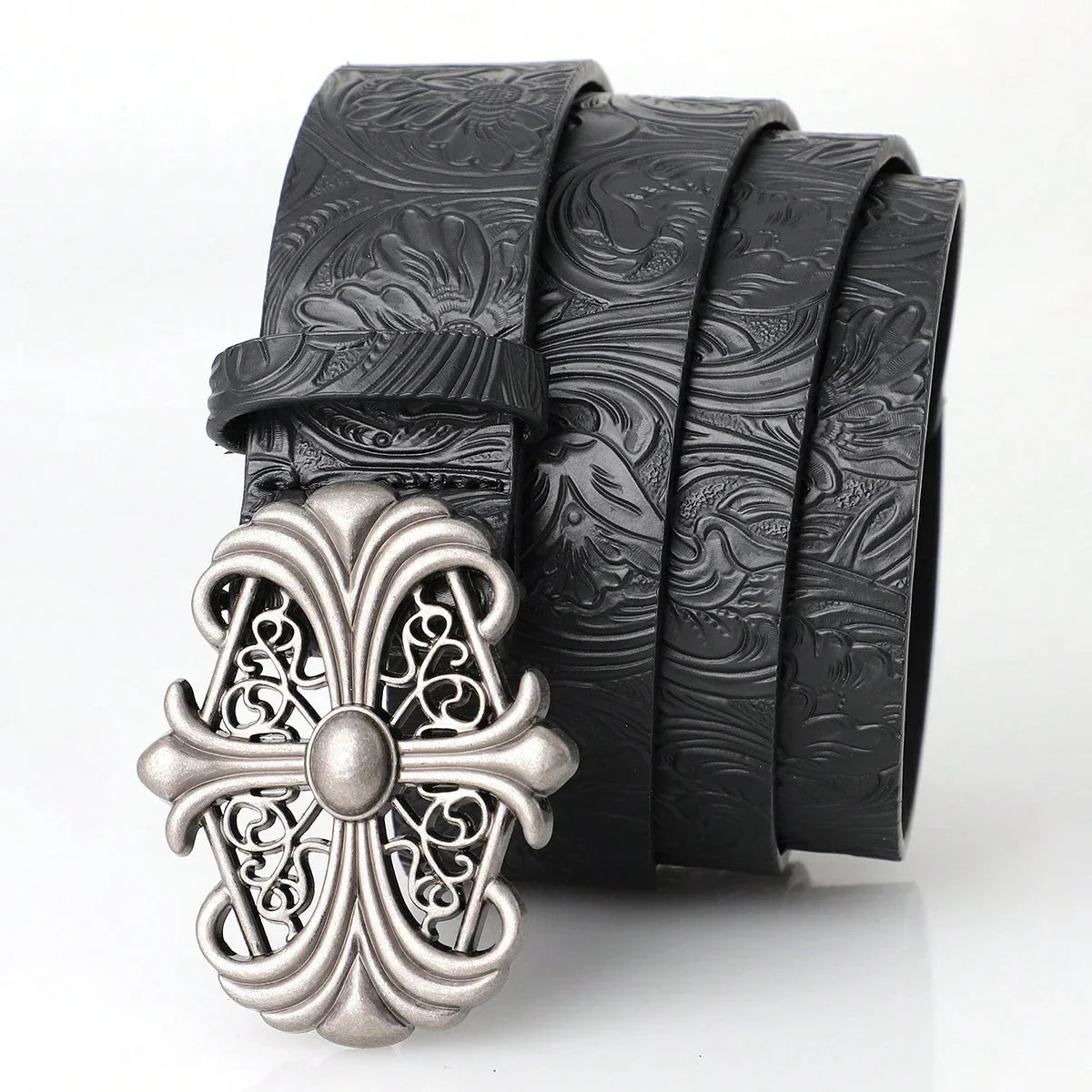 Retro Bohemian PU Leather Belt Unisex Hollow Buckle Fashion Y2K