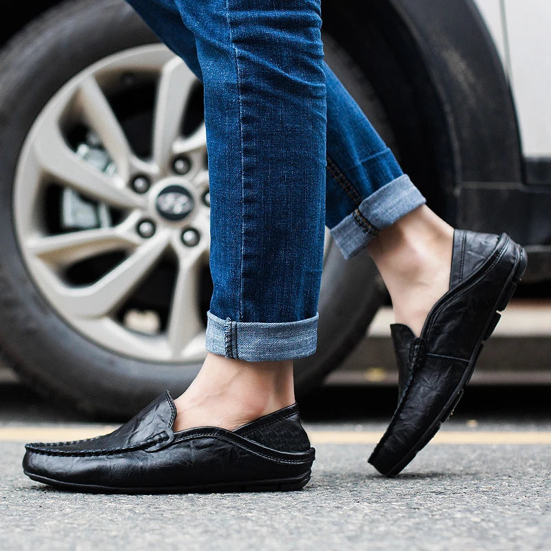 Mens Leather Casual Loafers Moccasins Suede Shoes For Everyday Wear