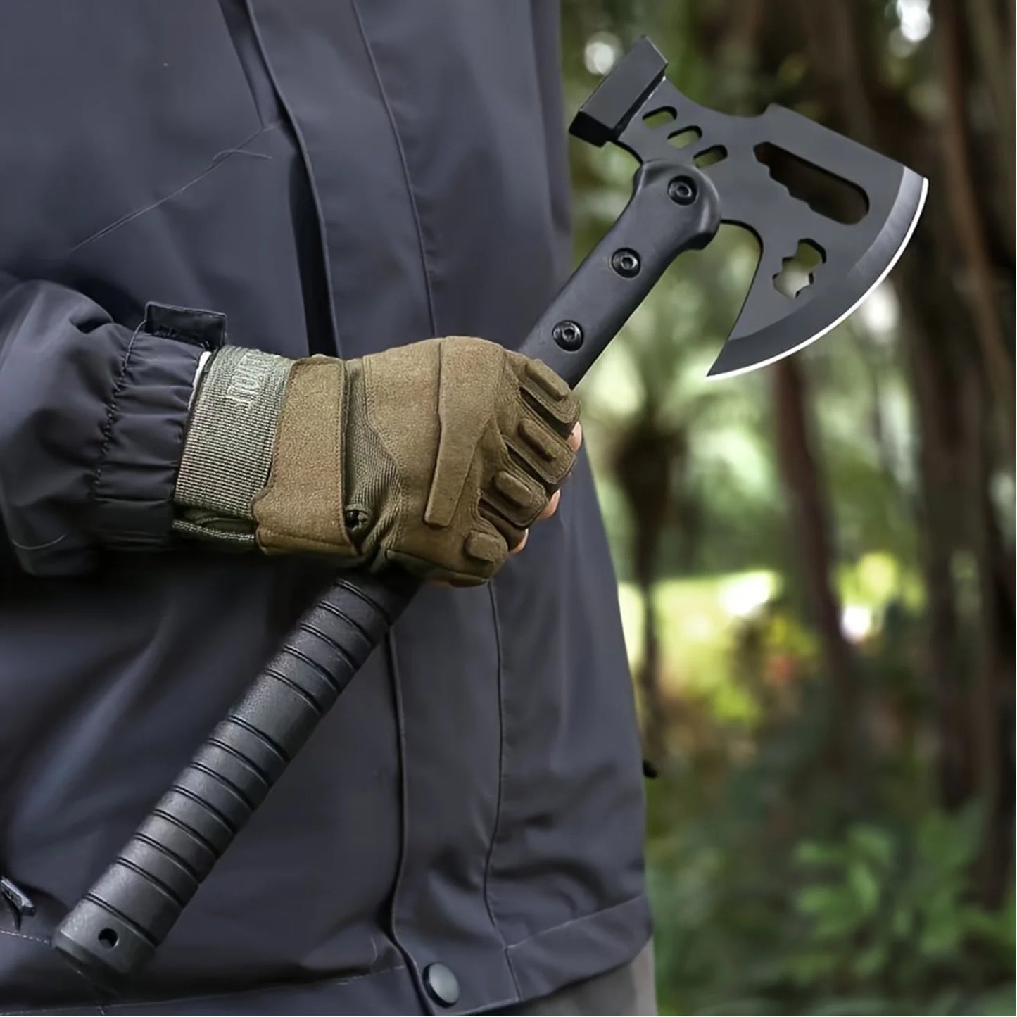 Stainless Steel Reinforced One Piece Camping Survival Axe With Sheath