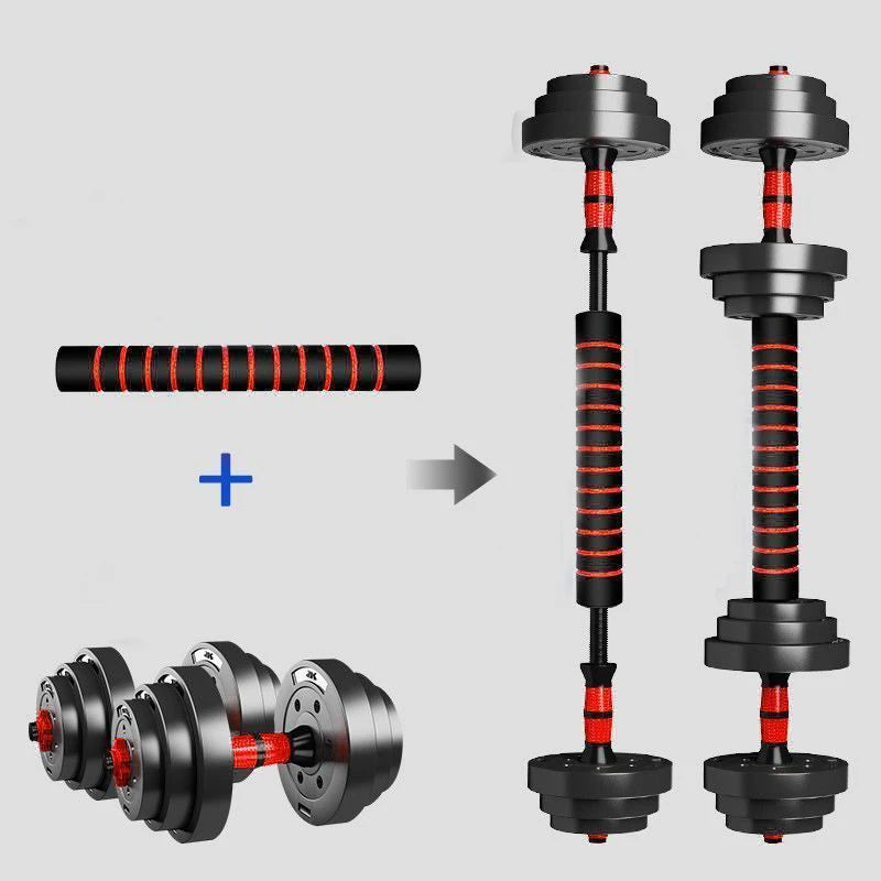 Adjustable 5 To 44 Lbs Dumbbell Barbell Set With Anti Slip Grip Home Gym