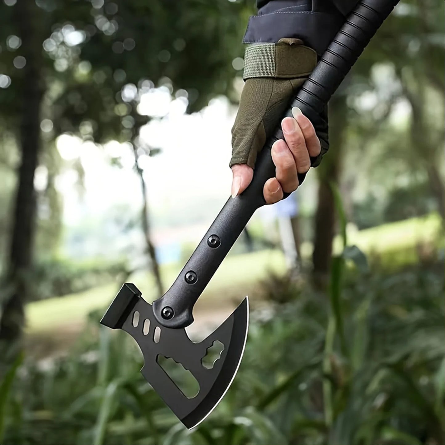 Stainless Steel Reinforced One Piece Camping Survival Axe With Sheath