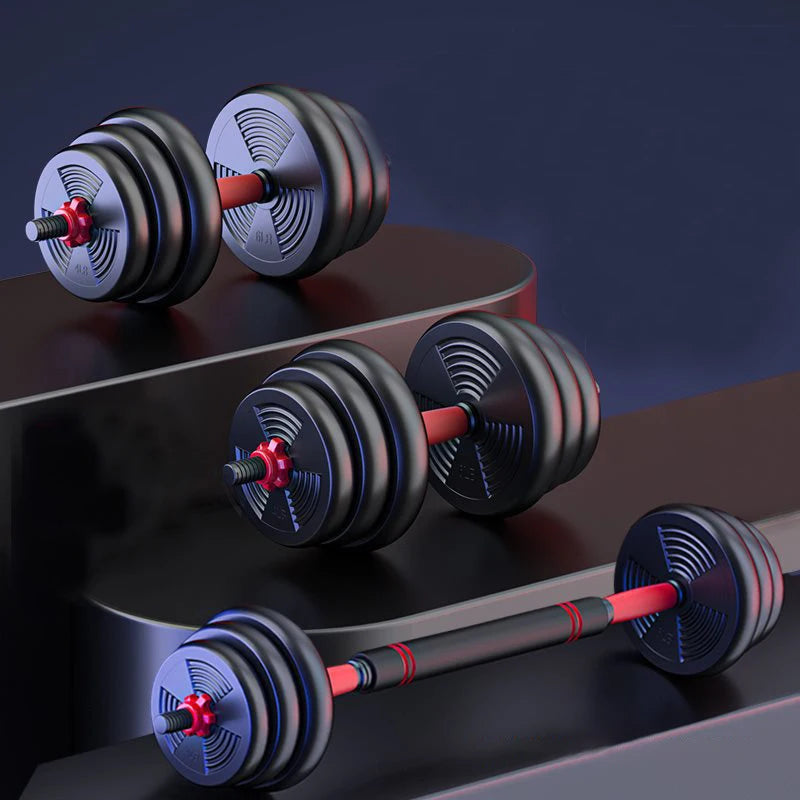 Adjustable 5 To 44 Lbs Dumbbell Barbell Set With Anti Slip Grip Home Gym