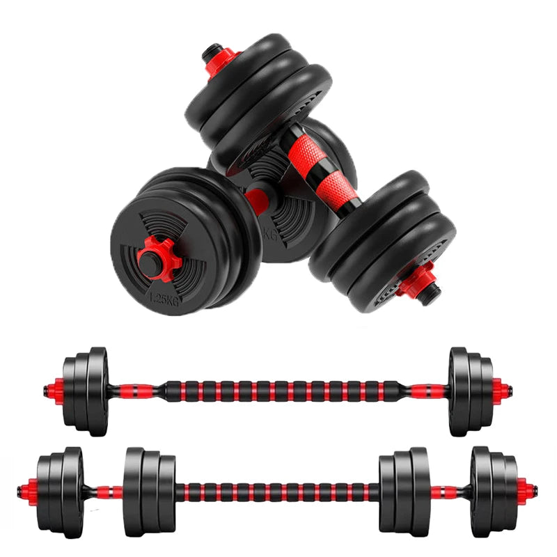 Adjustable 5 To 44 Lbs Dumbbell Barbell Set With Anti Slip Grip Home Gym