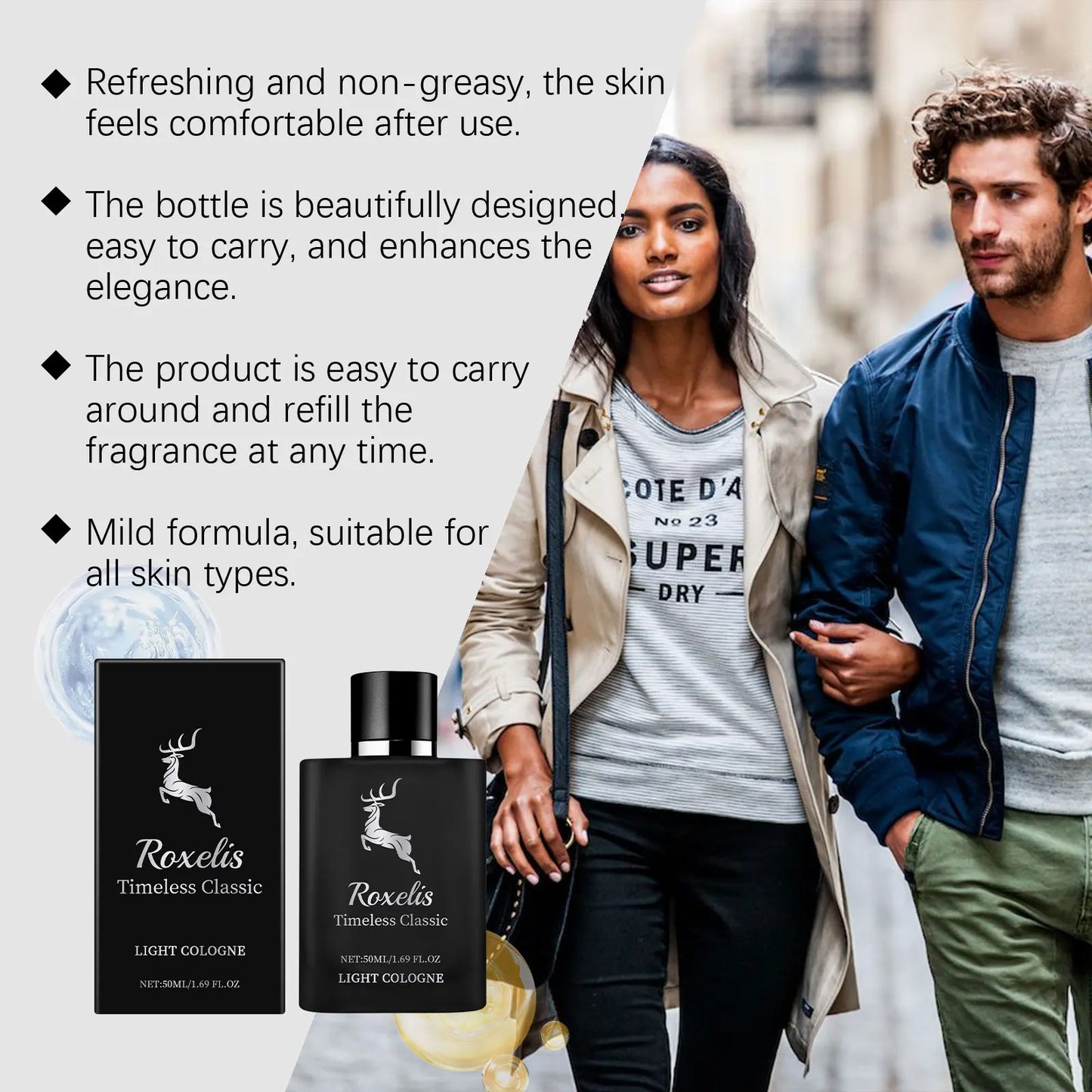 Roxelis Glamour Men Perfume Spray Bergamot Cologne Long Lasting Pheromone