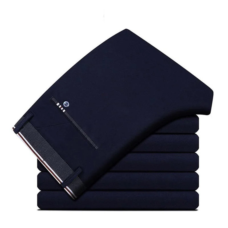Men Spring Autumn Business Suit Pants Lightweight Formal Trousers