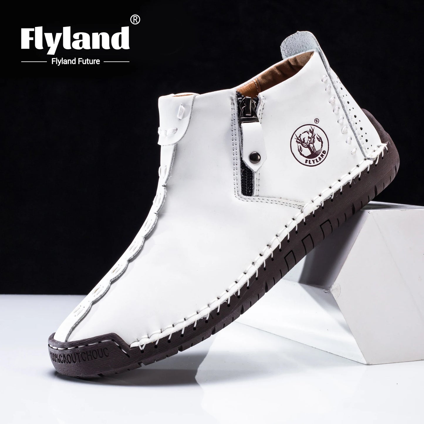 Flyland Men's Vintage Handmade Dress Chukka Boots for Casual Office