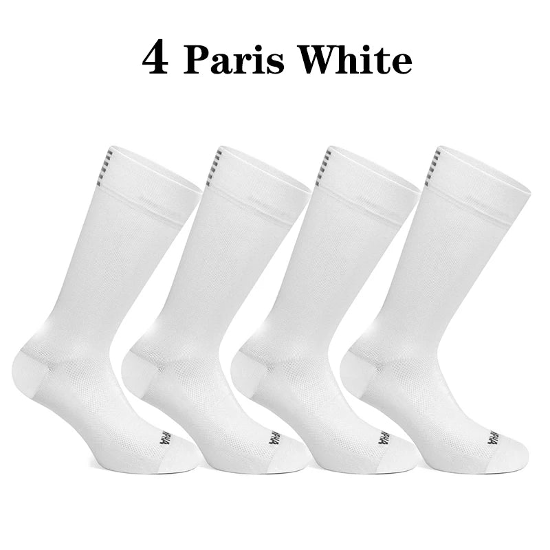Men Cycling Socks Mesh Breathable Road Bike Socks 4 Pack