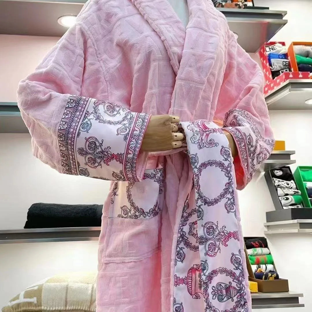 Cotton Bathrobe For Men And Women Luxury Plush Loungewear