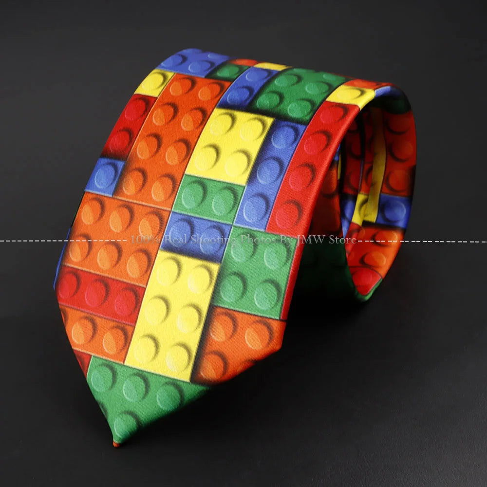 ZLQGOU Mens Polyester Graffiti Maths Fruits Animal Print Necktie