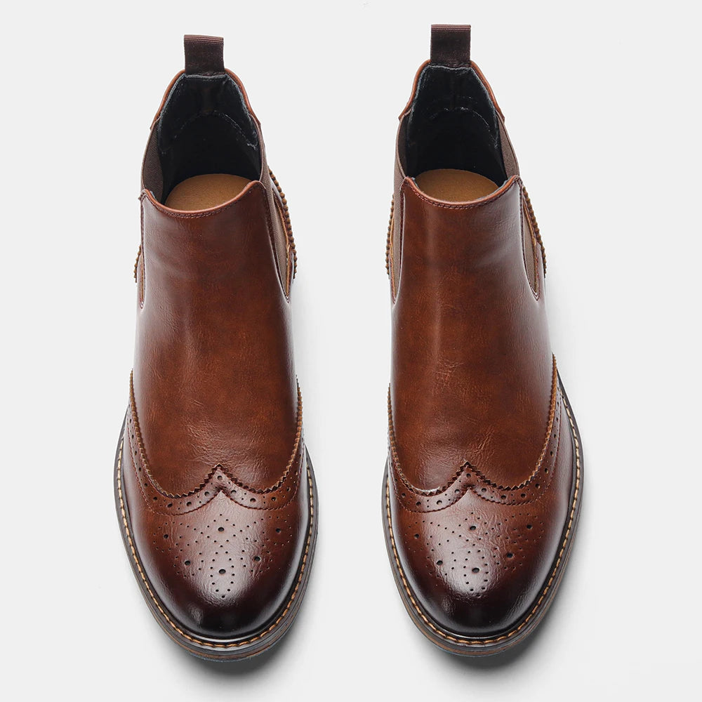 Hecrafted Mens Chelsea Boots Casual Comfortable Retro Fashion