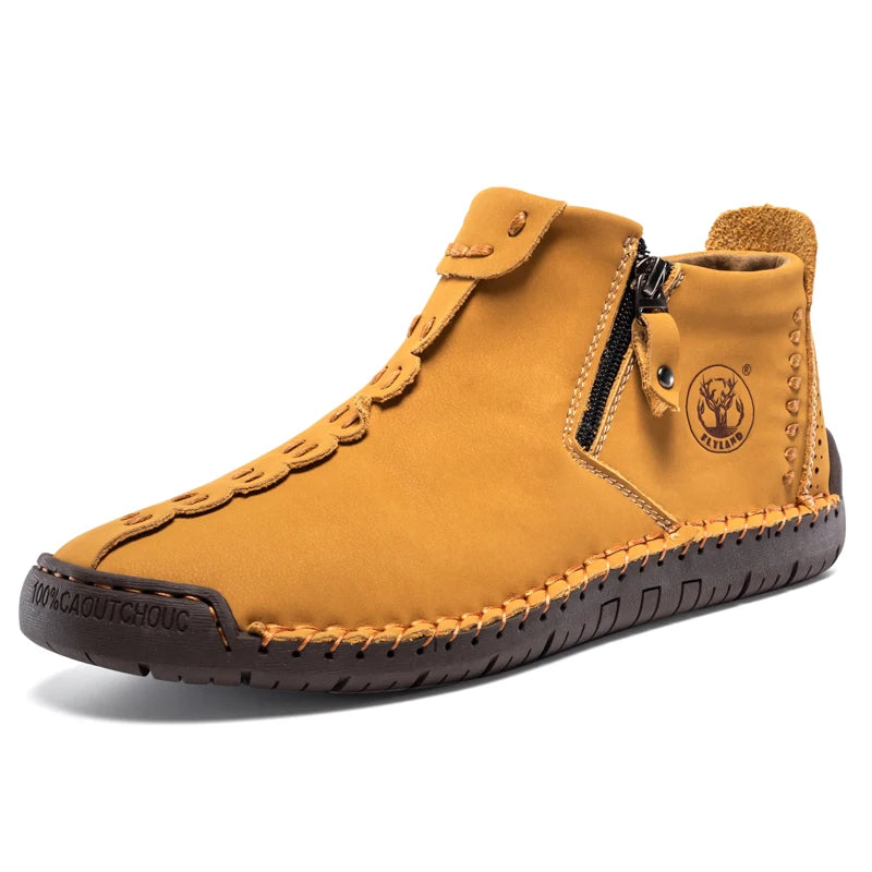 Flyland Men's Vintage Handmade Dress Chukka Boots for Casual Office
