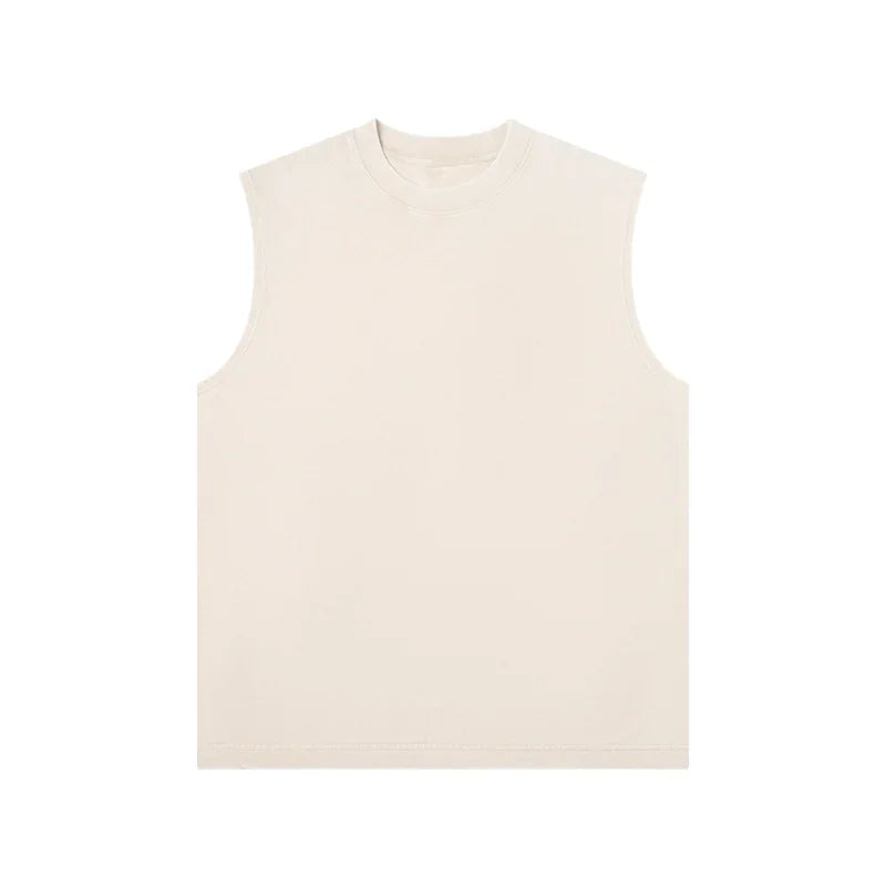 Pure Cotton Sleeveless Vest For Men Retro Washed Style