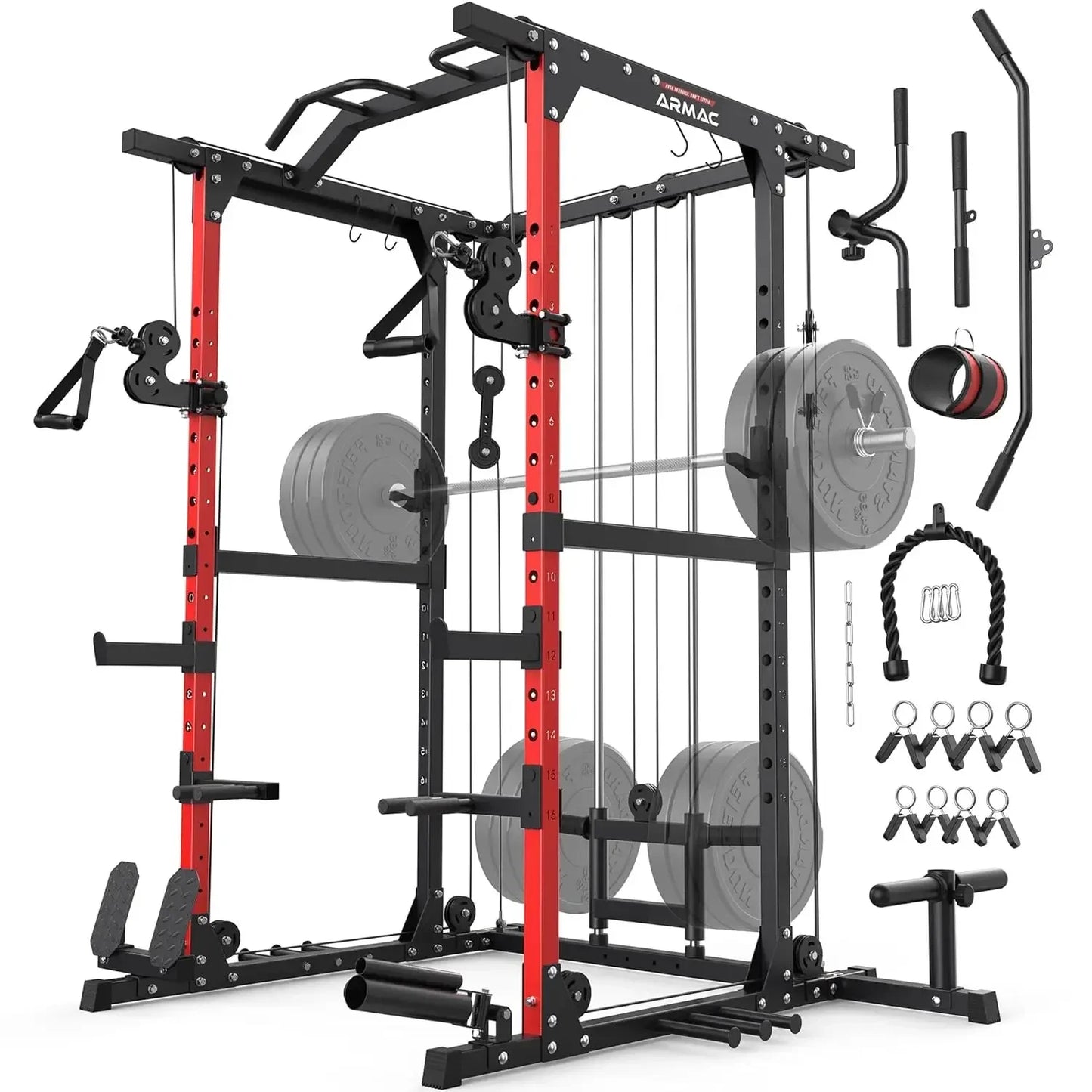 Power Cage 1500lbs Multi-Function Power Rack With Cable Crossover System