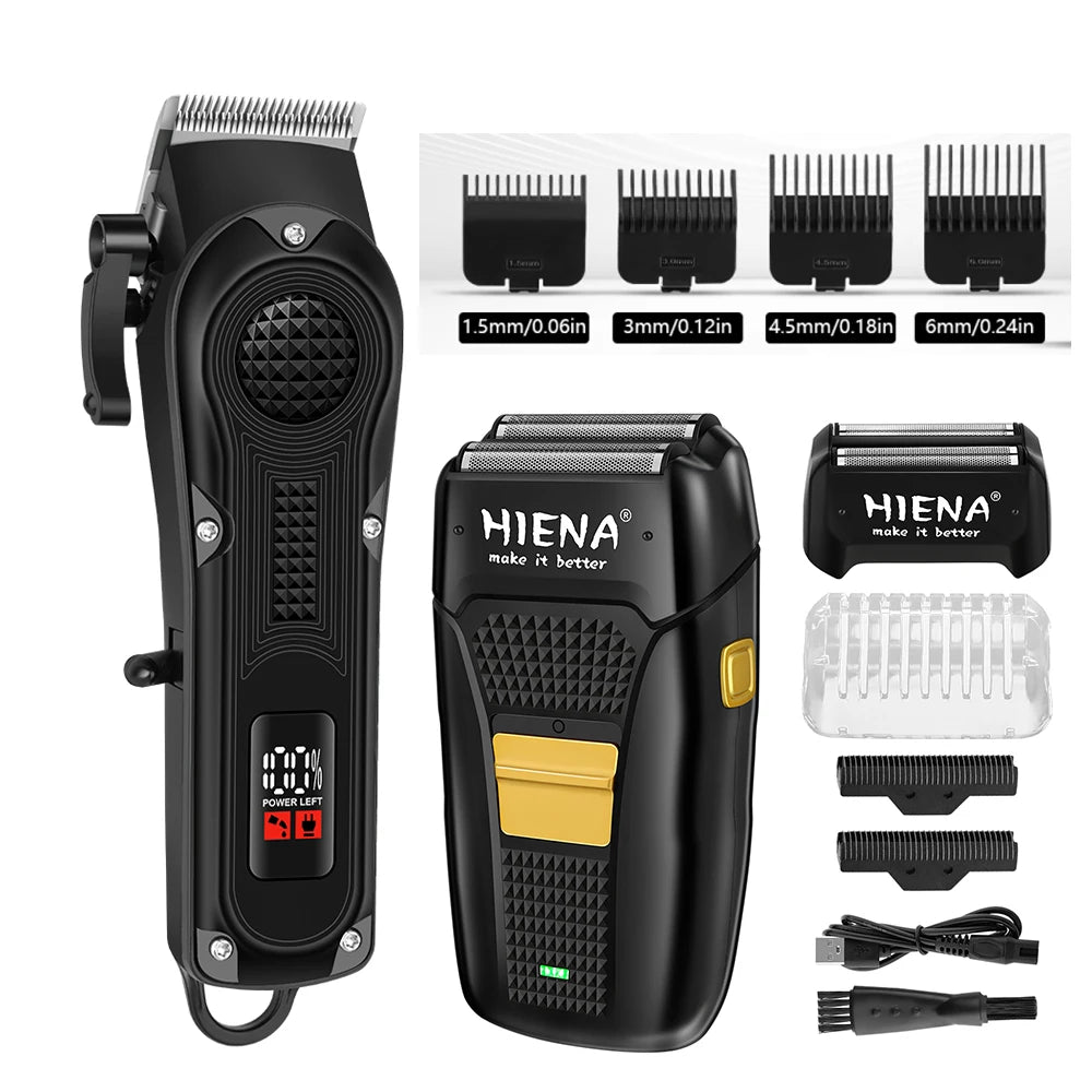 HIENA 3 In 1 Trimmer Set For Men USB Rechargeable Hair Beard Nose Trimmer