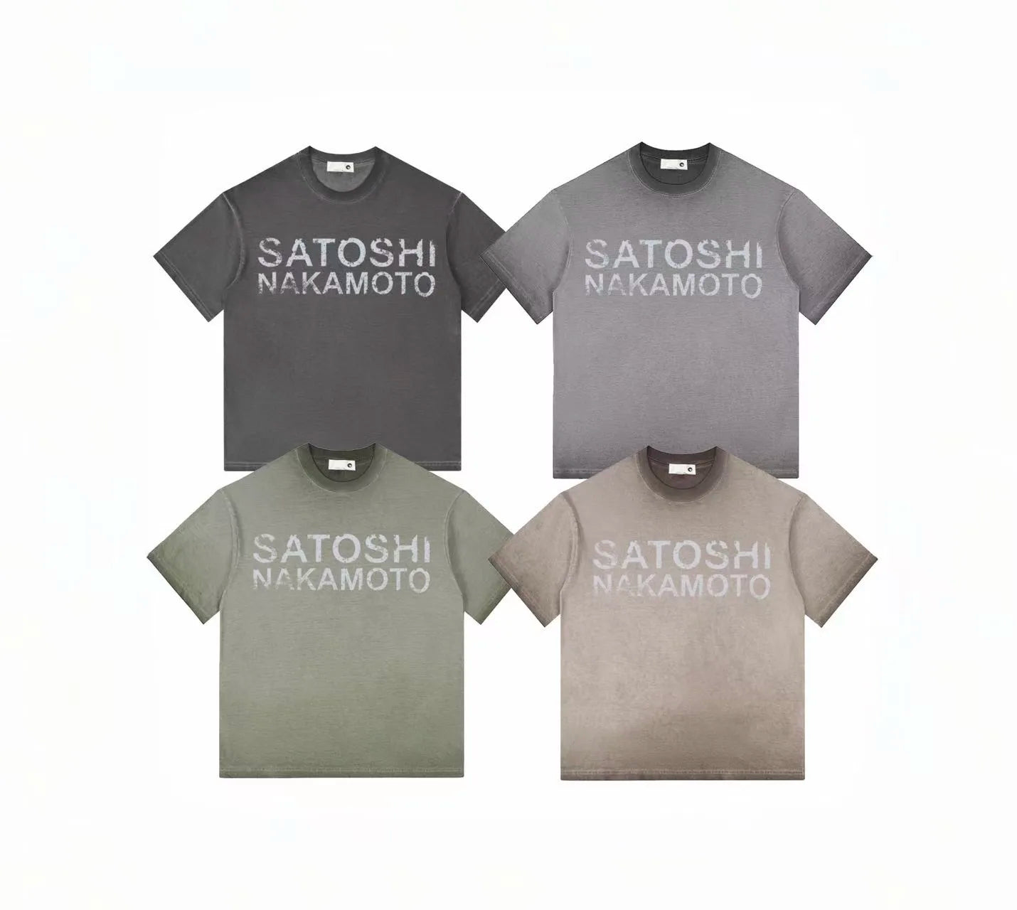 26SS Y2K High Quality American Retro Trendy Fashion Tops Satoshi Nakamoto 100% cotton large size loose Men's Women's T-Shirt