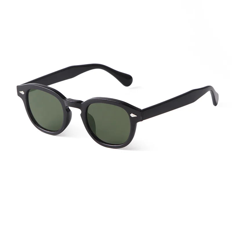 RPXBGUCKARHG Vintage Shell Round Sunglasses Unisex UV400 Rivet Design