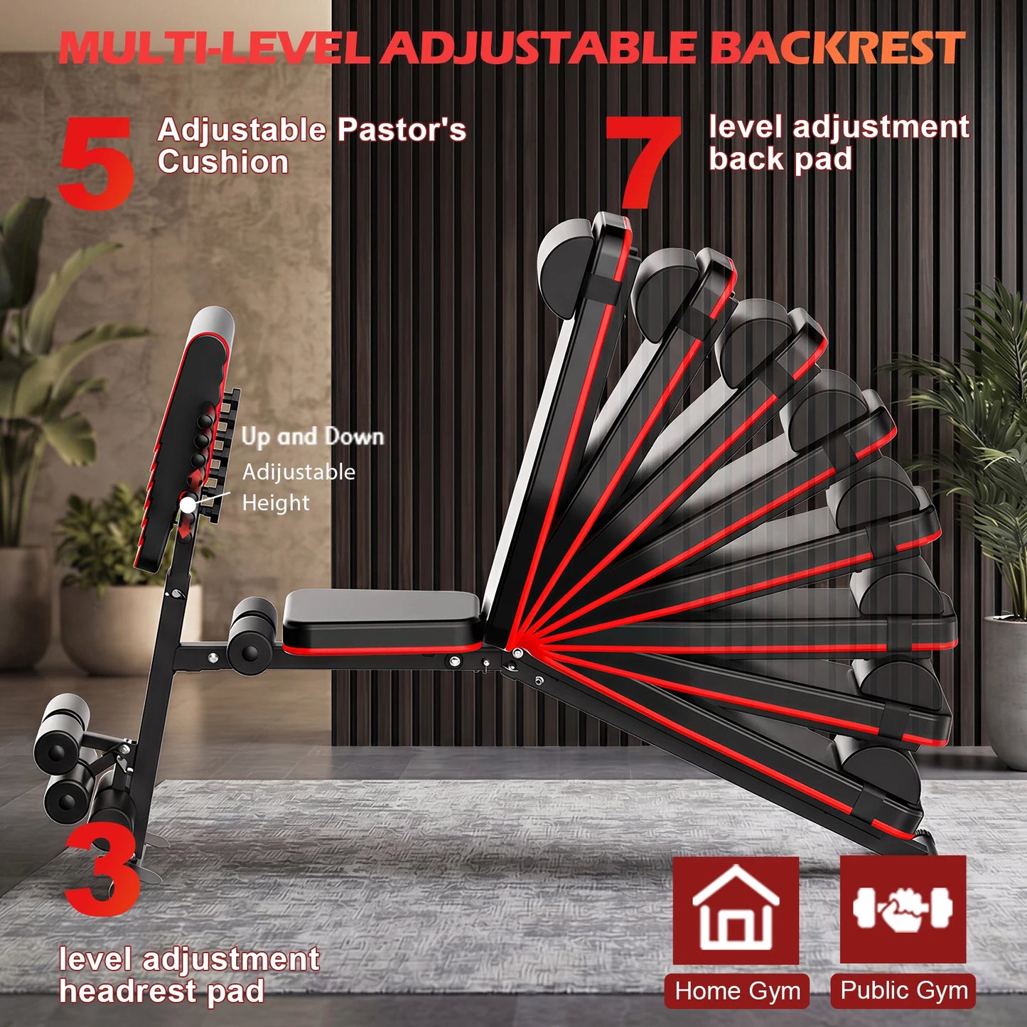10 In 1 Foldable Weight Bench With Adjustable Incline Decline Dumbbell Bench