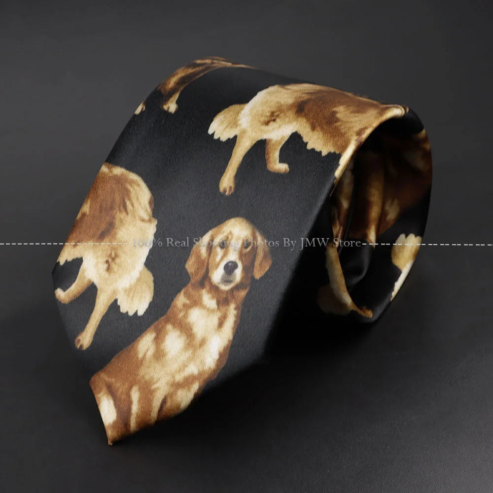 ZLQGOU Mens Polyester Graffiti Maths Fruits Animal Print Necktie