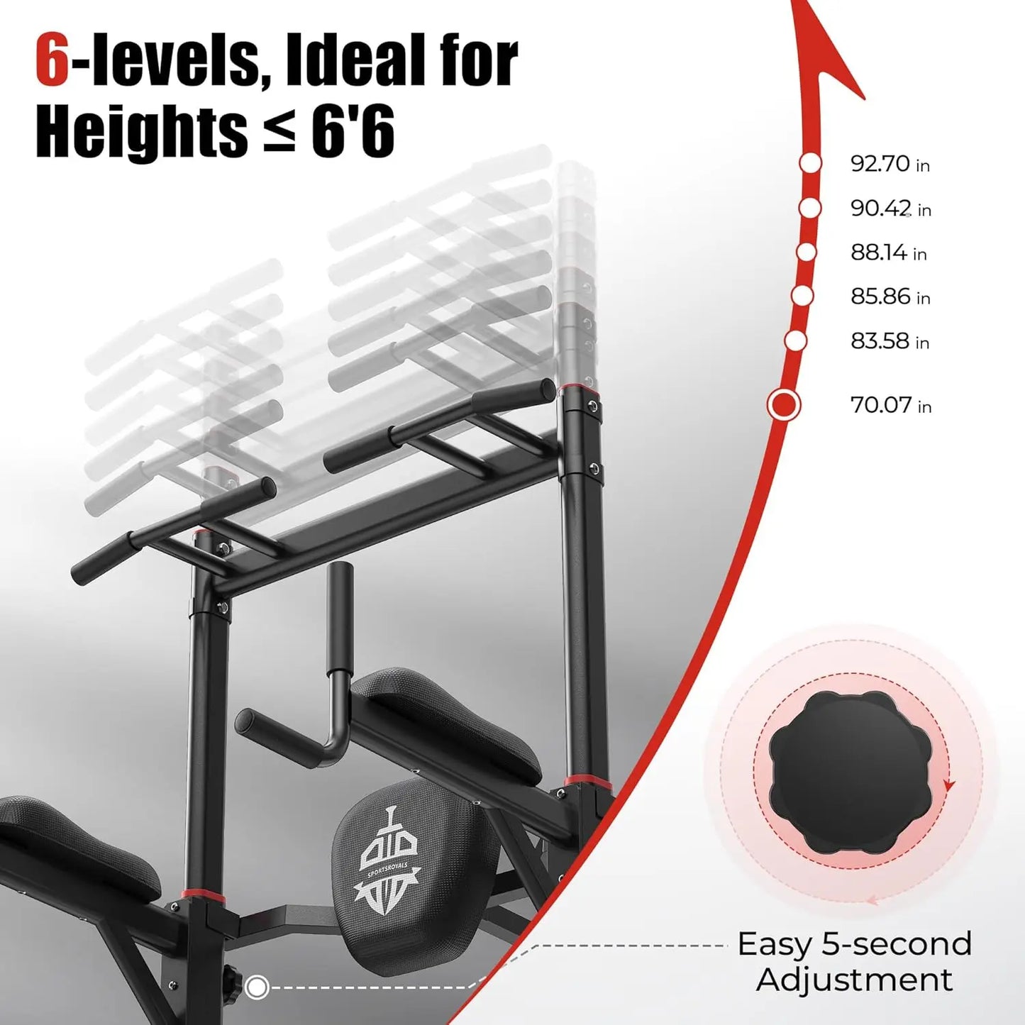 450Lb Capacity Power Tower Pull Up Dip Station Home Gym