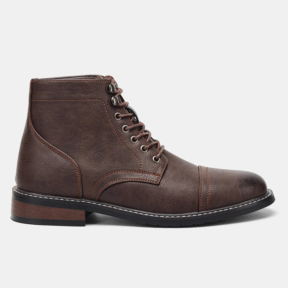 Hecrafted Western Style Ankle Boots For Men Comfortable Classic