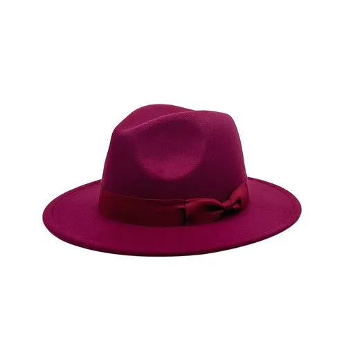 Classic Wide Brim Fedora Hat Wool Felt Jazz Unisex