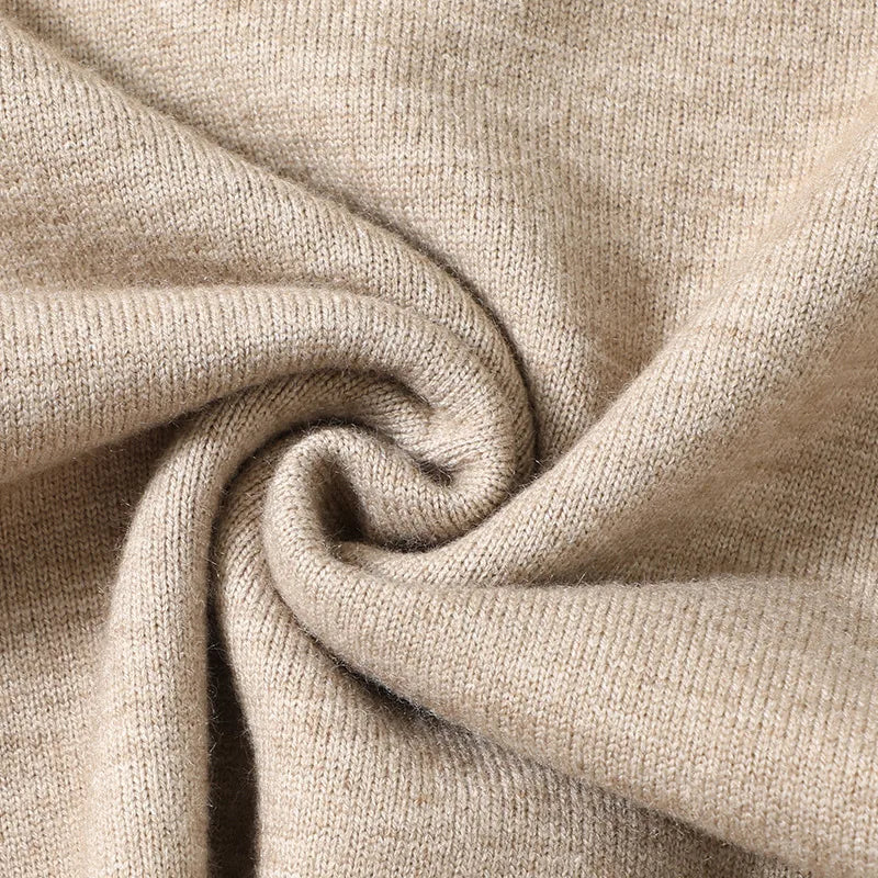 Mens Wool Knit Pullover Sweater Casual Loose Fit Autumn Winter