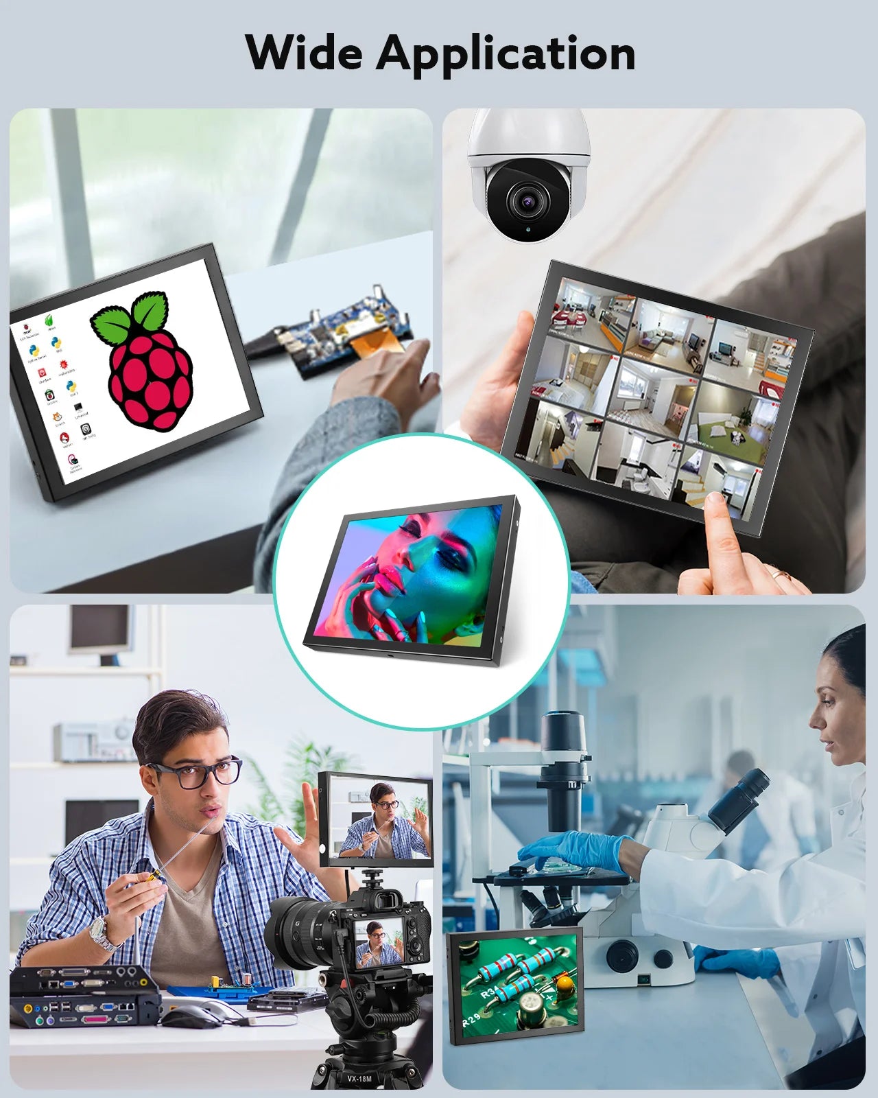 Eyoyo Portable Industrial Monitor With HDMI VGA Built In Speaker