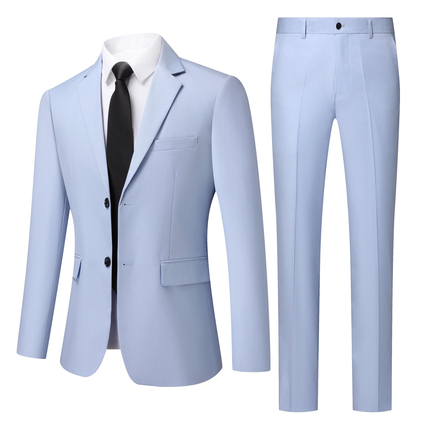 Men's Four Seasons Slim Fit Two Piece Suit Anti Wrinkle Polyester