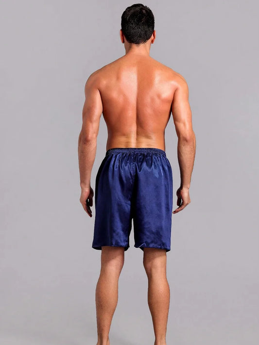 Mens Loose Ice Silk Shorts Summer Lounge Pajama Bottoms Comfortable Home Wear