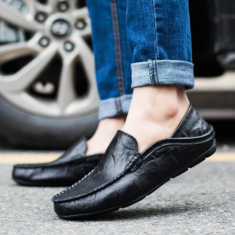 Mens Leather Casual Loafers Moccasins Suede Shoes For Everyday Wear
