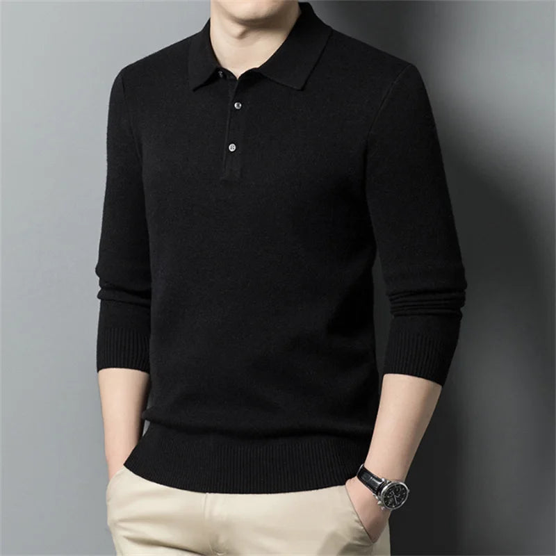 Mens Wool Knit Pullover Sweater Casual Loose Fit Autumn Winter