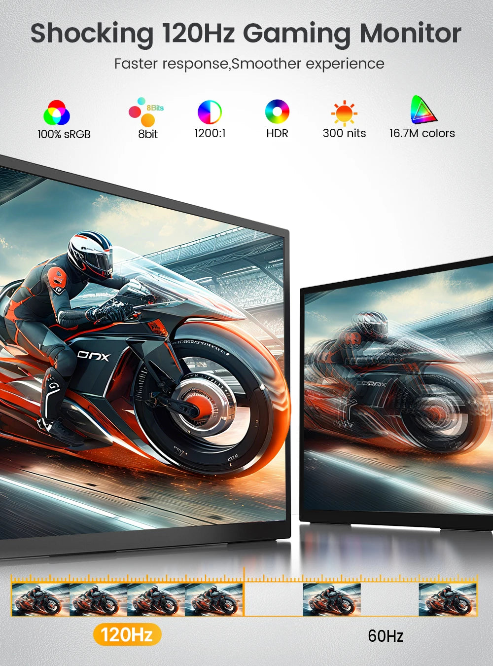 Uperfect 120Hz FHD IPS Monitor With HDMI USB C Speakers
