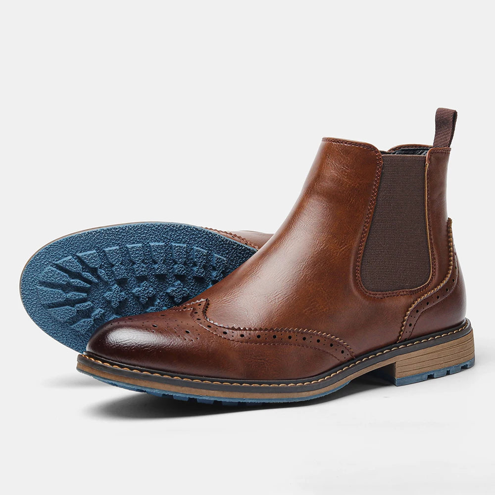 Hecrafted Mens Chelsea Boots Casual Comfortable Retro Fashion
