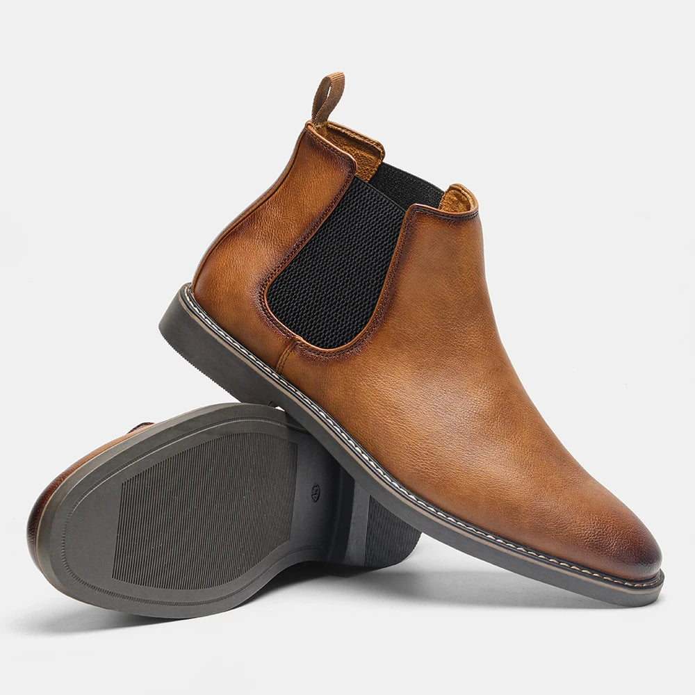 Hecrafted Mens Ankle Chelsea Boots Comfortable Casual Spring