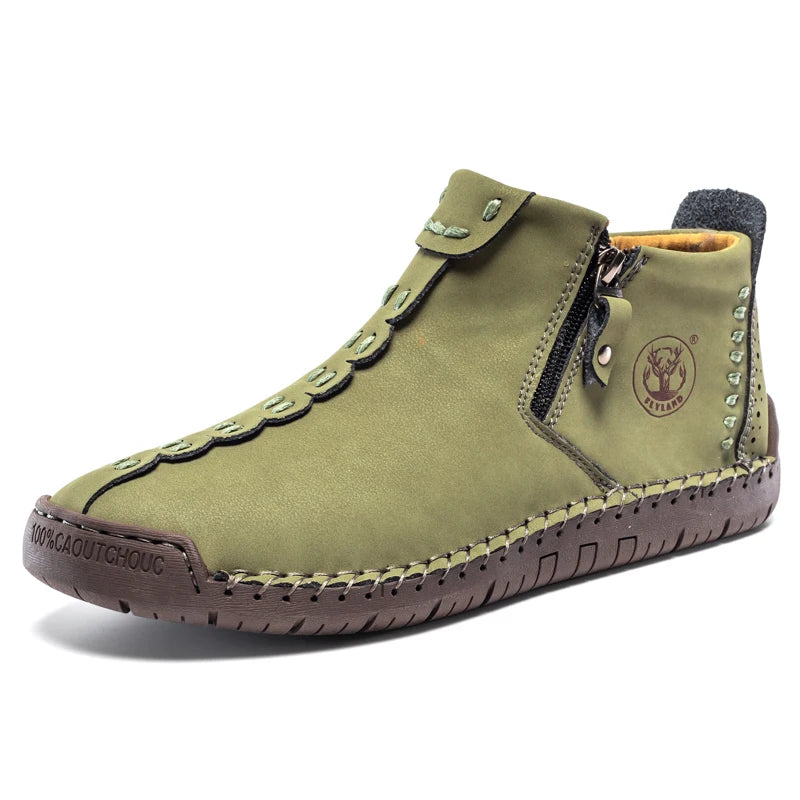 Flyland Men's Vintage Handmade Dress Chukka Boots for Casual Office