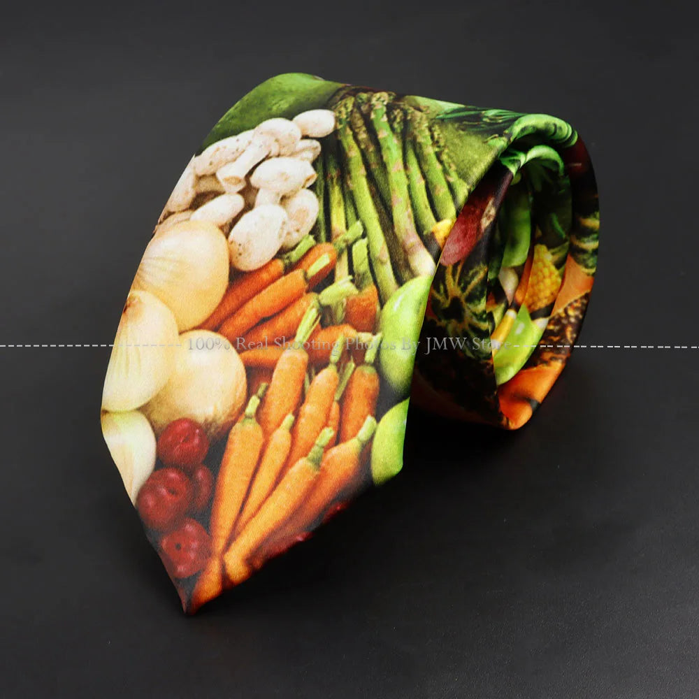 ZLQGOU Mens Polyester Graffiti Maths Fruits Animal Print Necktie