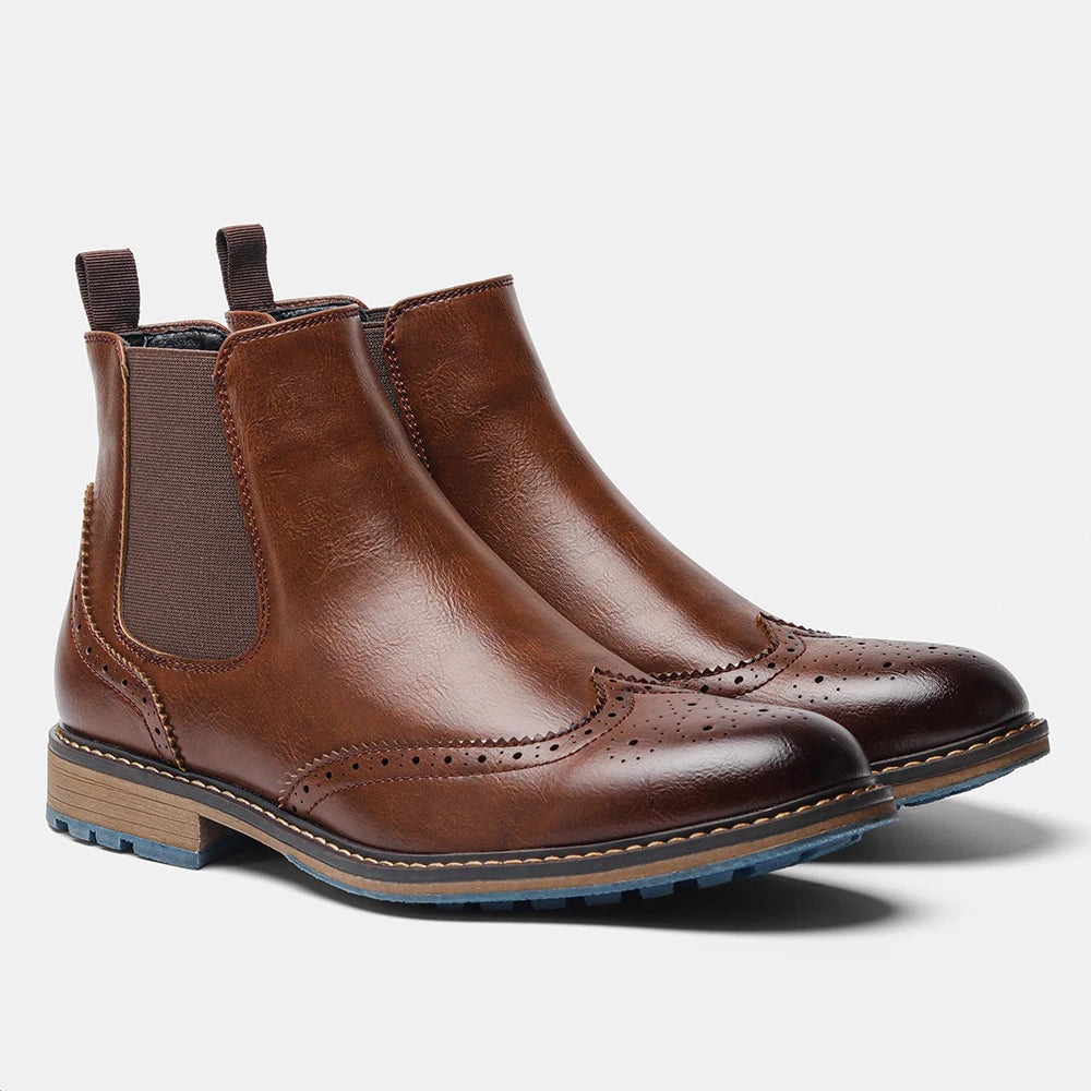 Hecrafted Chelsea Boots Men Ankle Casual Retro Fashion