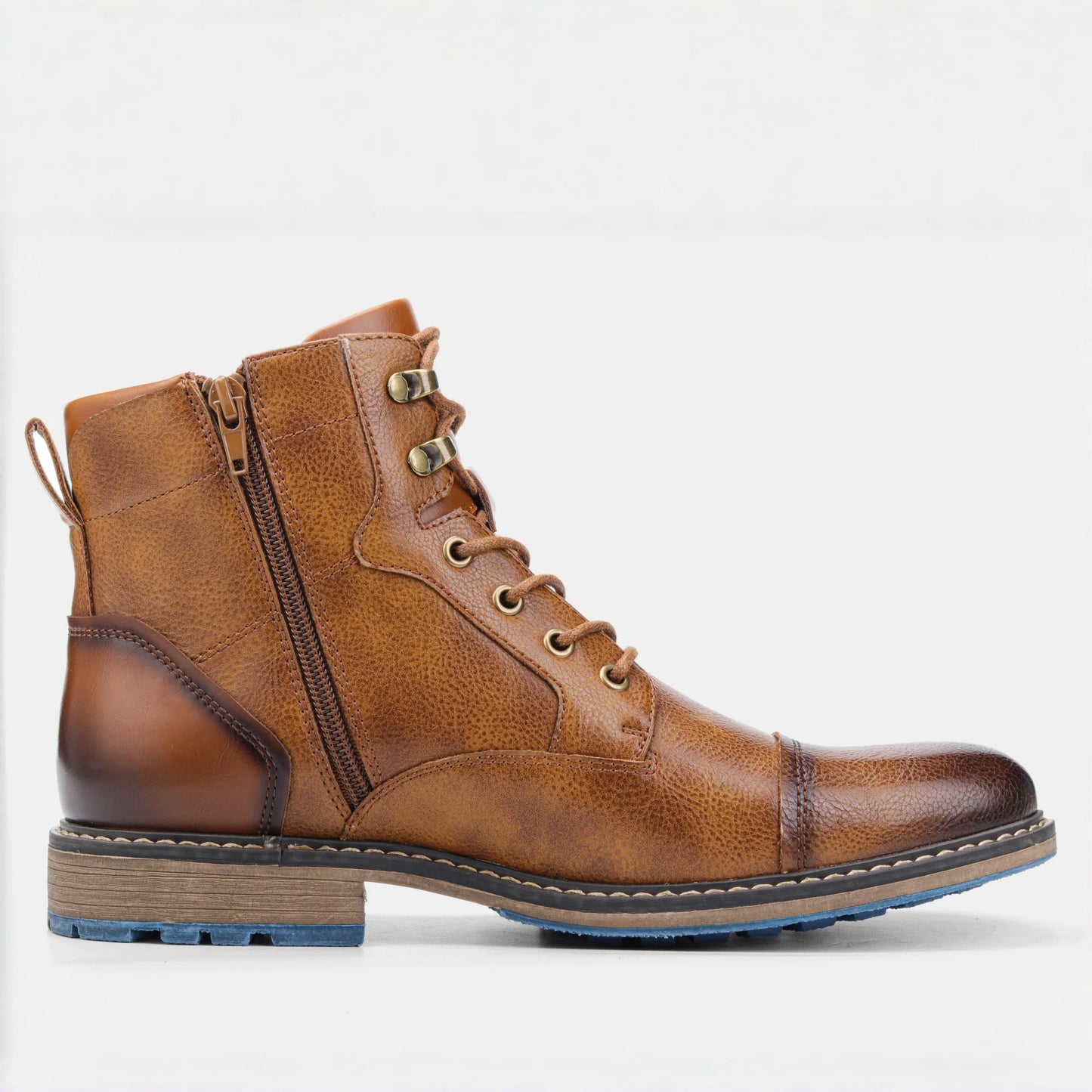 Leather Boots For Men With Zipper Ankle Style Spring Fashion
