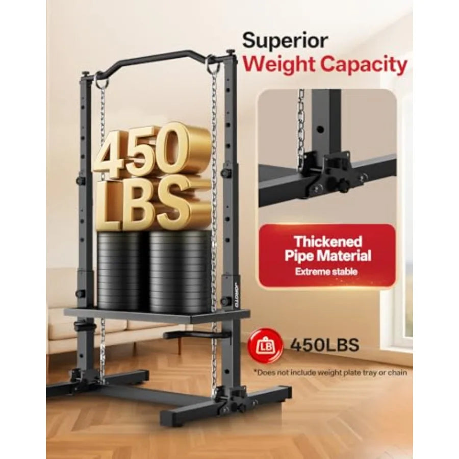 Foldable Pull Up Dip Station Power Tower For Gym 450LBS