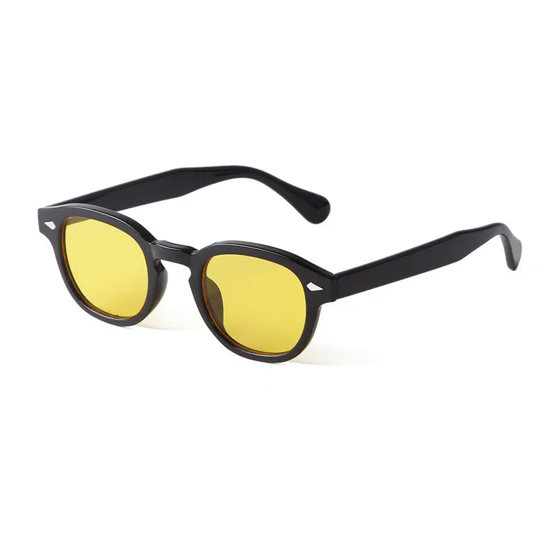 RPXBGUCKARHG Vintage Shell Round Sunglasses Unisex UV400 Rivet Design