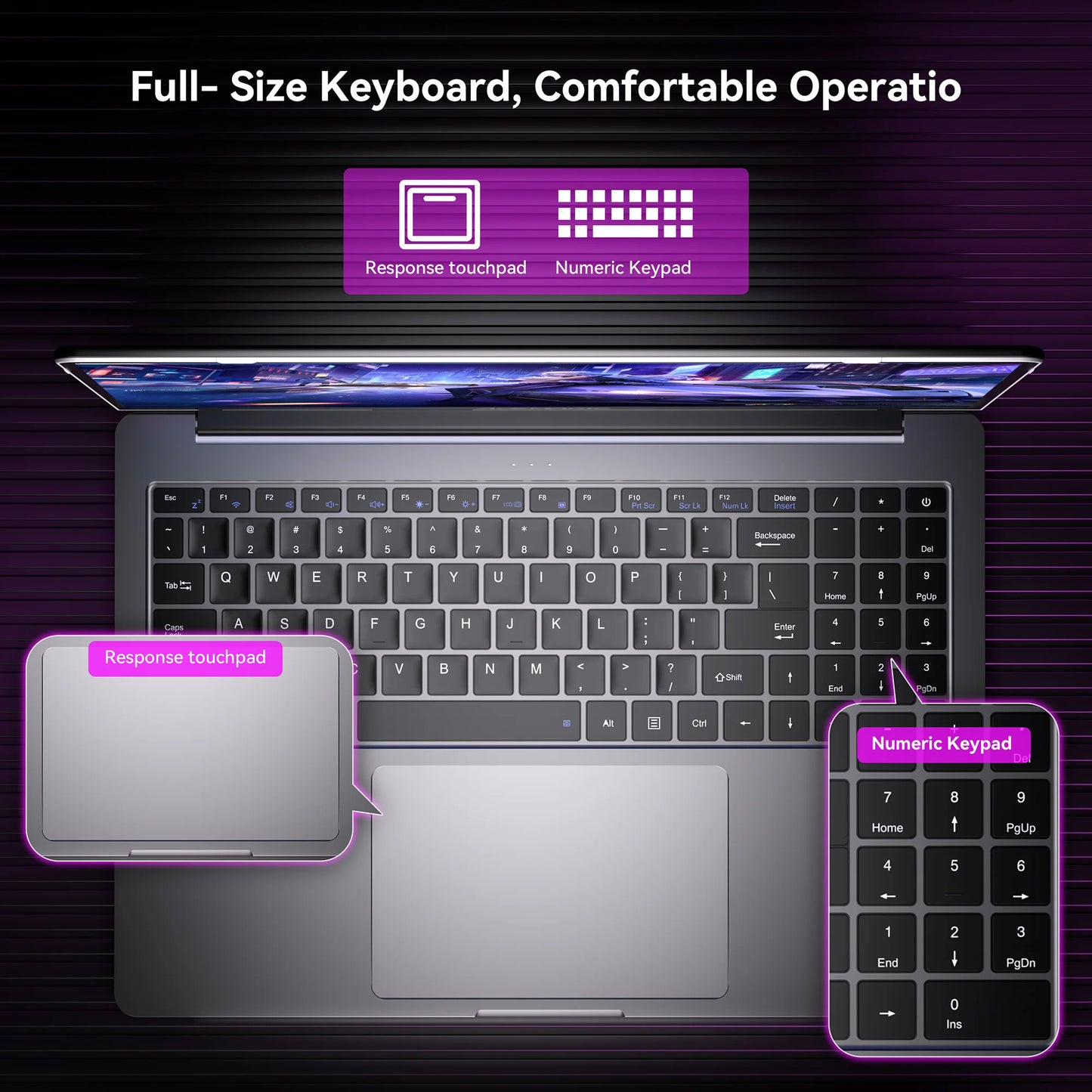 ACEMAGIC Intel N97 Ultra Thin Laptop DDR4 16GB RAM 512GB SSD 1080p