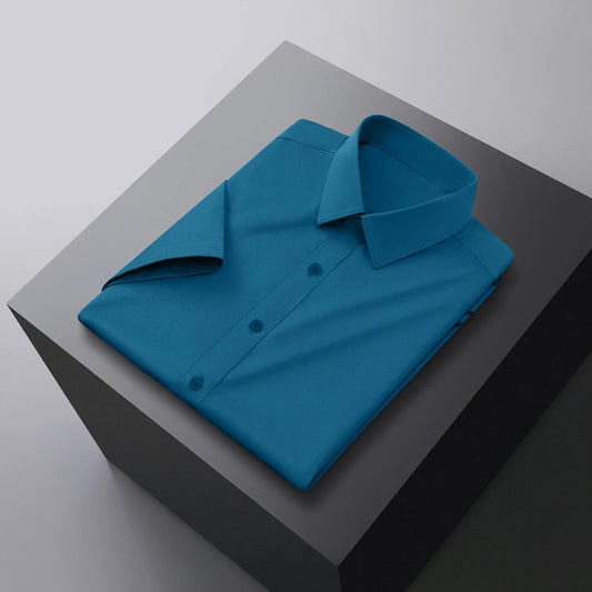 Men's Business Casual Short Sleeve Shirt No Ironing Summer Wear