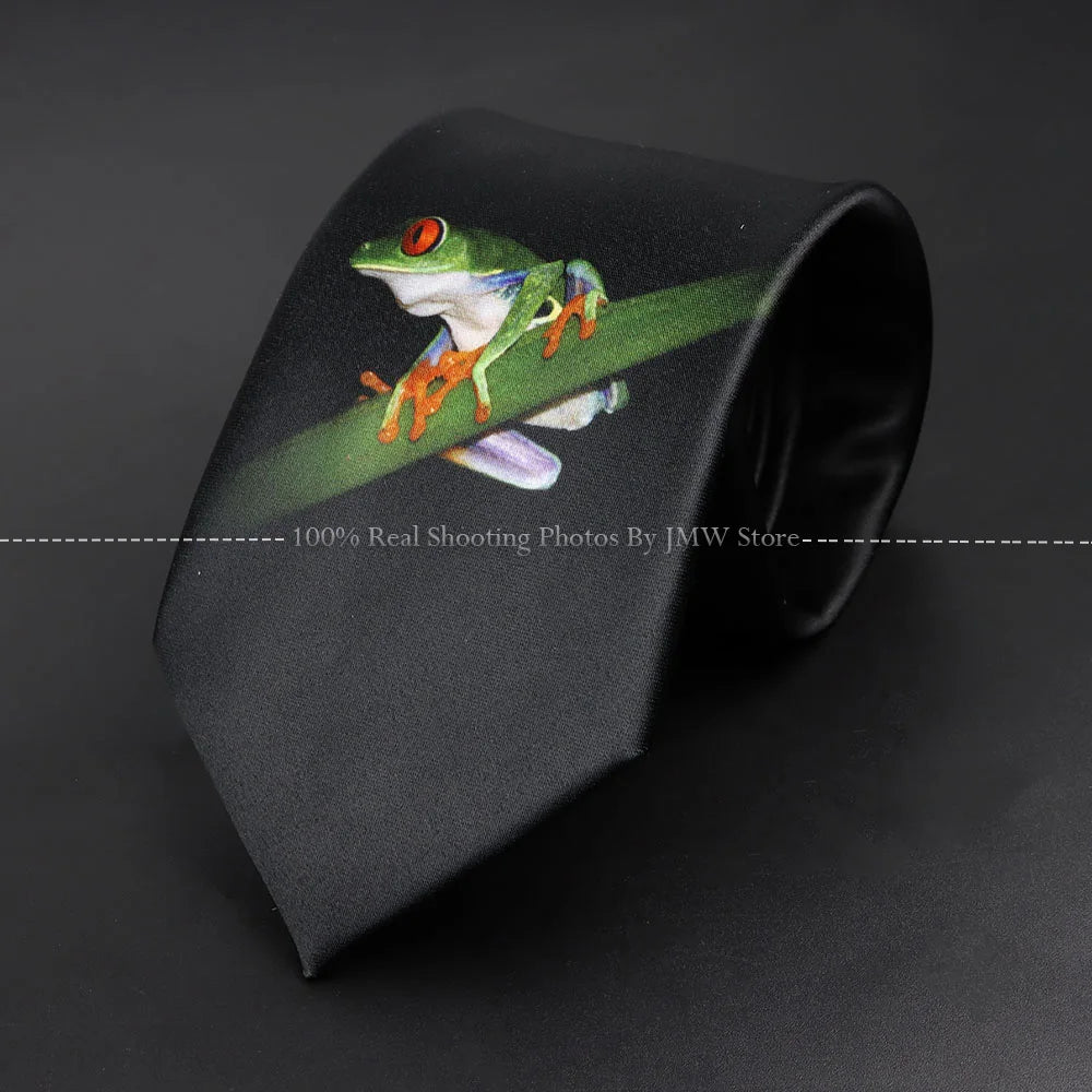 ZLQGOU Mens Polyester Graffiti Maths Fruits Animal Print Necktie