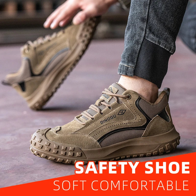 Mens Steel Toe Anti Puncture Breathable Safety Shoes Industrial Site