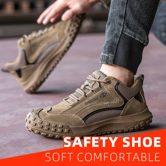 Mens Steel Toe Anti Puncture Breathable Safety Shoes Industrial Site