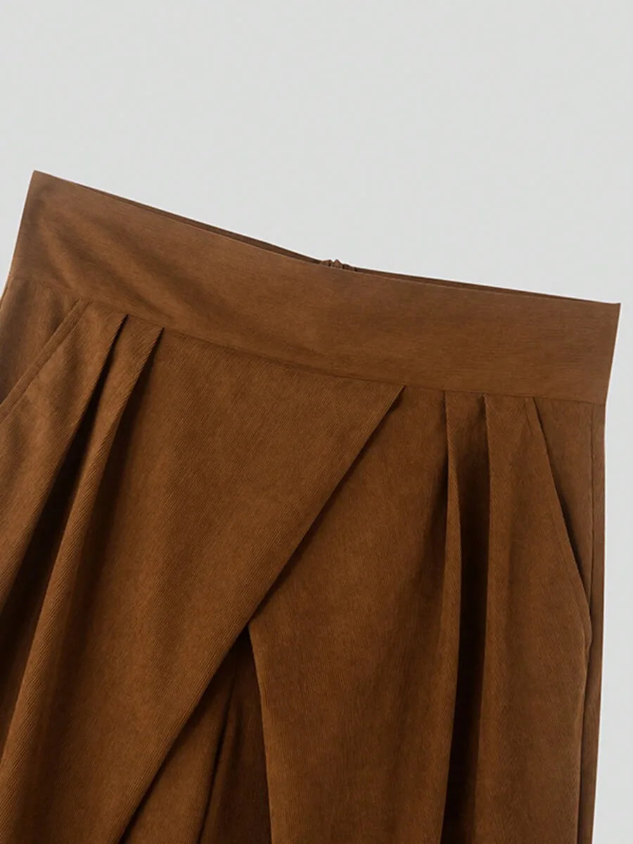 Men High Waist Pleated Wide Leg Palazzo Trousers Casual Loose Long Pants