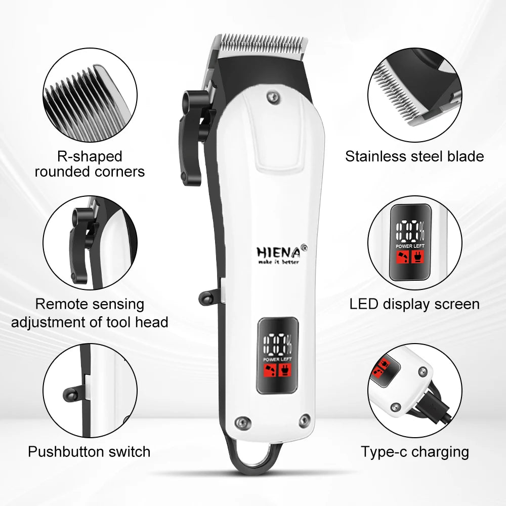 HIENA Pro Hair Clippers Kit Rechargeable Trimmer Set for Men
